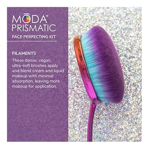 Moda Juego De Brochas De Maquillaje Ovaladas De 4 Piezas El Prismático.