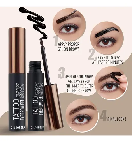 Cilrofelr Gel Tinte Para Cejas Peel Off Marrón 2 Paquetes