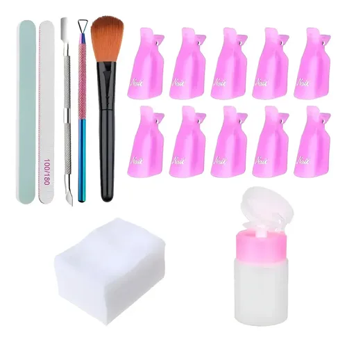 Kit Removedor Uv Uñas Semipermanente Esmaltes Broches Wippes