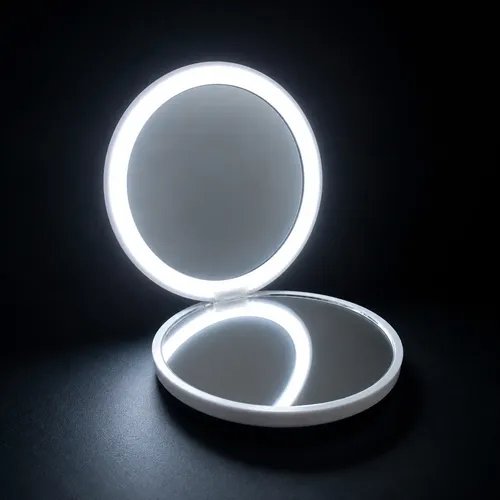 Espejo Portátil Con Luz De Cartera Carga Usb Plegable