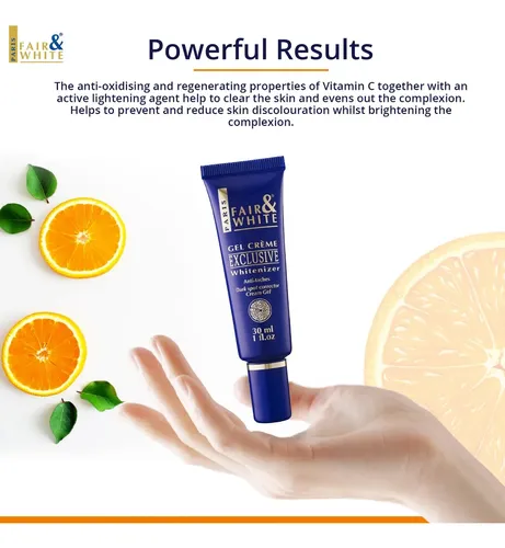 Gel Aclarante De Manchas Con  Vitamina C  Fair & White Todo Tipo De Piel Noche