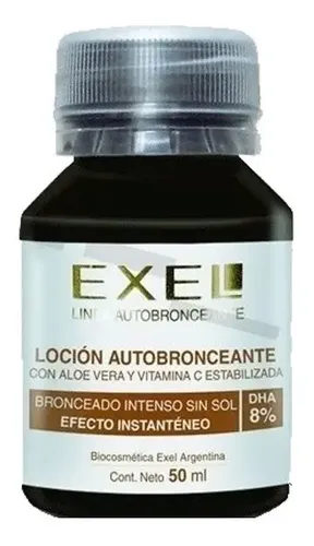 Loción Autobronceante 8% Color Bronceado Exel X 50ml X4