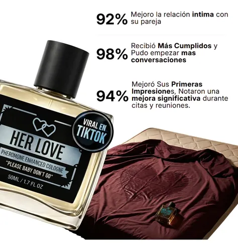 2×1! Perfume Hombre Her Love Con Feromonas 50ml Atrae Mujer