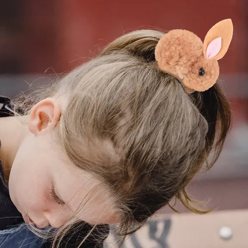 2 Paquetes De Diademas Con Pompones De Conejito Para Cabello