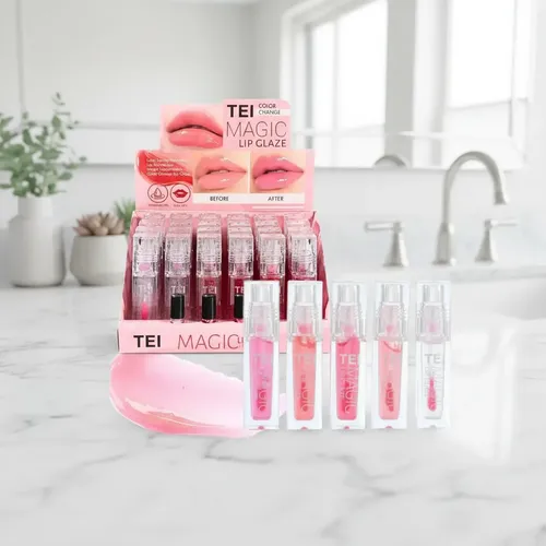 Labial Lip Glaze Magic Gloss Con Glitter De Tei Cosmetica