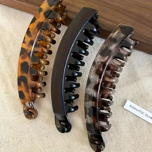 3pcs Large Hair Clips With Comb Anti Slip Vertical Banana