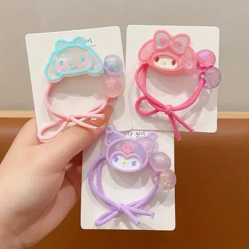 Set De 4 Coleteros Sanrio, Elásticos Y Suaves Para El Cabell