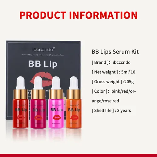 Set 8 Sérums Labiales Hidratantes 5ml 3 Colores A