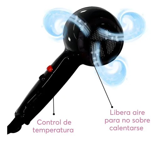 Secador De Pelo Profesional Con 2 Niveles De Calor Color Rojo