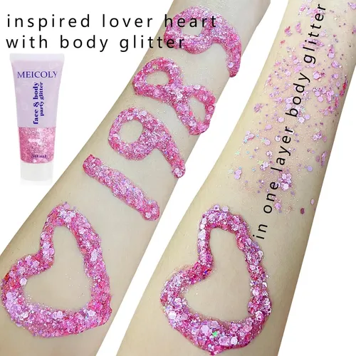 Meicoly Glitter Corporal Rosa 50 G Hexagonal Purpurina Rosa
