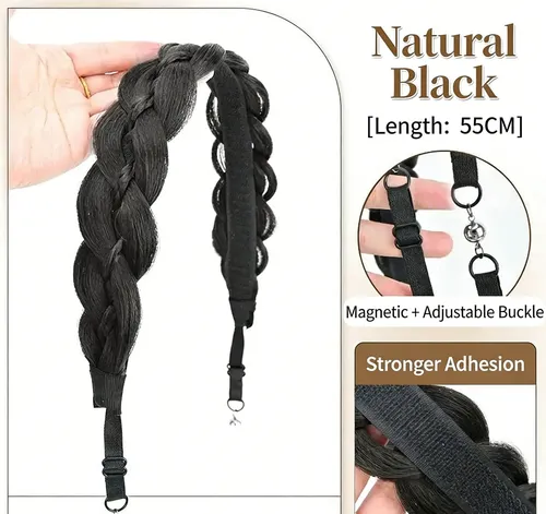 Extension Cabello Di Trenzado Peluca, Ajustable 4 Tonos Negro Pelucas Ajustables De Belleza