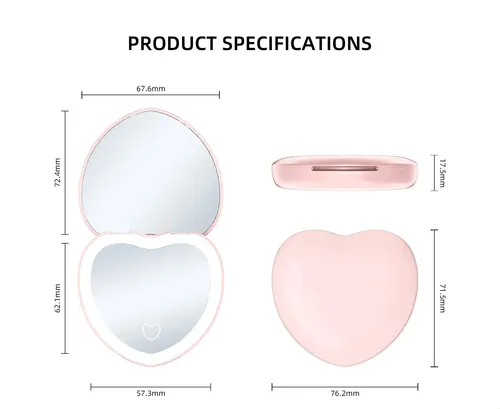Mini Lupa Cosmética Led De Bolsillo Recargable De Doble Cara