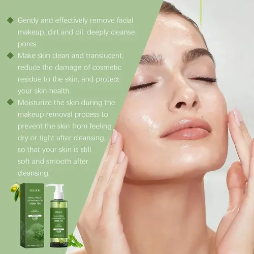 Aceite Limpiador Té Verde, Desmaquillante Suave .