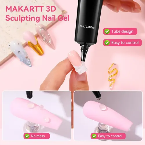 Kit Gel 3d Y Polvo Cromo Para Uñas Manicura Pedicura