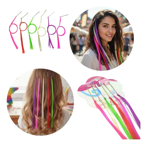 Pack Souvenir Mechones Extensiones Pelo Cumpleaños Infantil