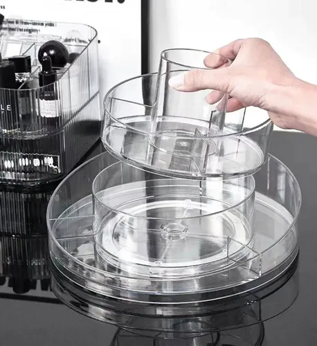 Soporte Organizador Giratorio Maquillaje Crema 360 Acrílico