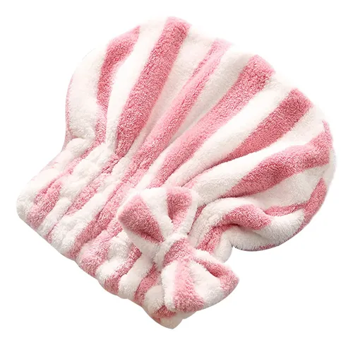 Gorros De Baño A Rayas Con Moño Y Absorción De Agua