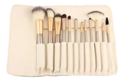 Set Brochas Pinceles Profesional Pelo Natural Y Sintético. – Estuche Blanco/negro