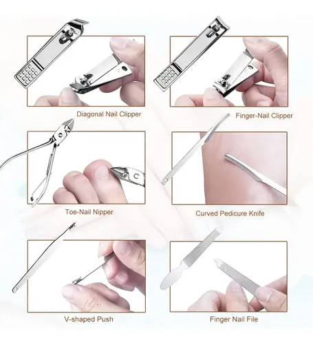 Set De Manicura Yougai 18 Piezas De Acero Inoxidable