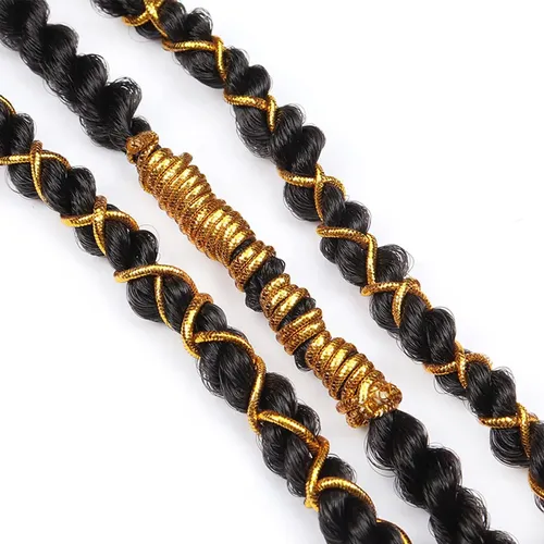 Oro Dreadlock Trenzas Accesorios Para El Cabello, 2 Piezas..