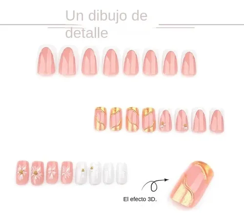3d Sunflower Armor Para Uñas Blancas, Diseño Simple, Corta