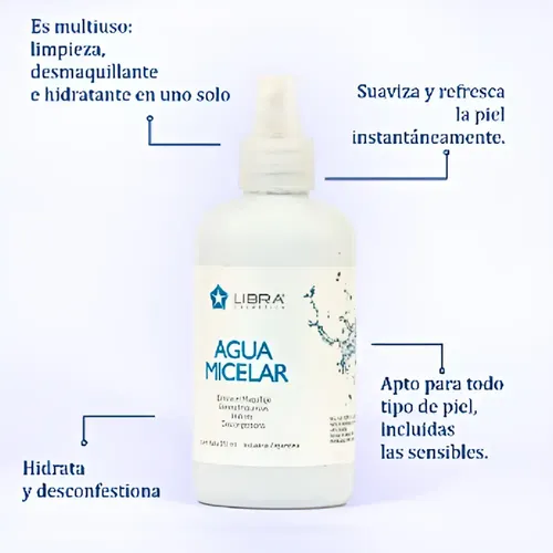 Libra Agua Micelar Desmaquillante Limpieza Facial