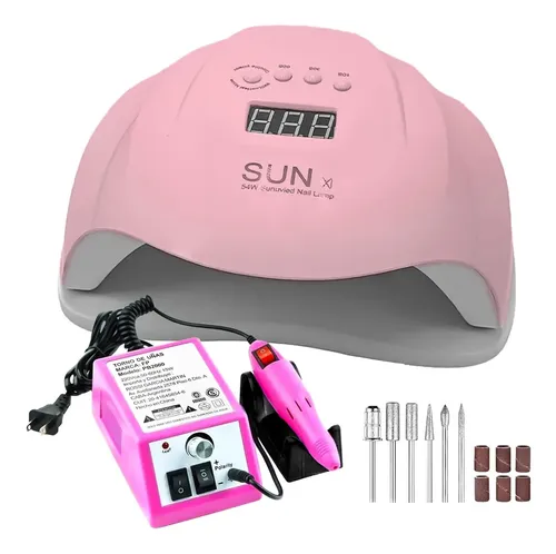 Cabina Sun X Uv Led 54w + Torno Profesional + Fresas Color Rosa