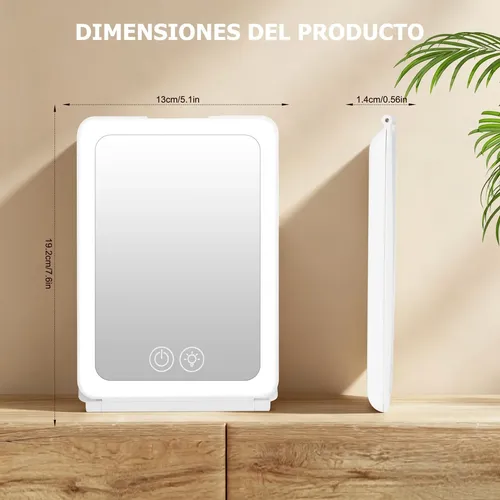 Mujeres Espejo Para Maquillaje Iluminado Aumento 10x