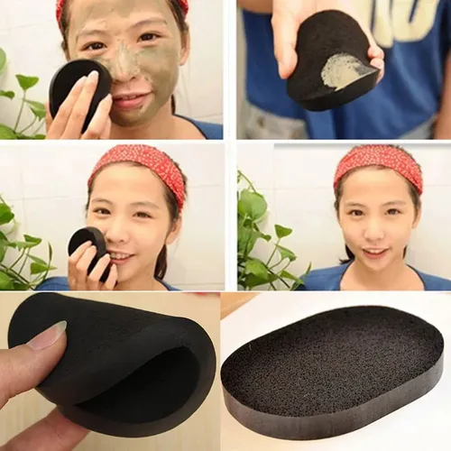 Esponja De Limpieza Para Maquillaje Con Carbón De Bambú