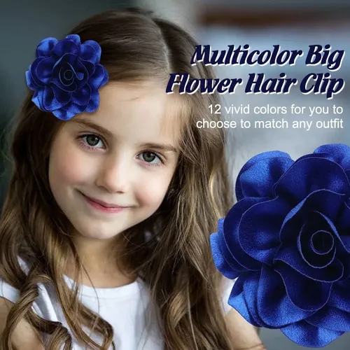 Paquete De 12 Pinzas Para El Cabello Dizila Con Flor Grande