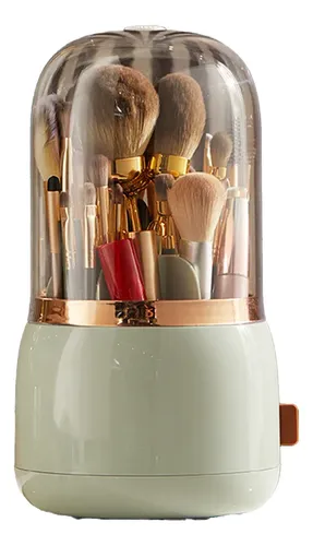 Organizador De Brochas De Maquillaje, Lujo, Verde Claro