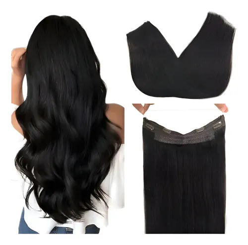 Extensiones Cabello 100% Natural 50cm Con Clip Y Vincha Color #2