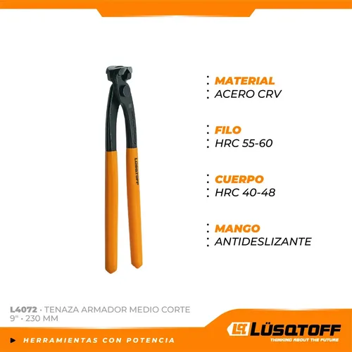 Tenaza Armador Medio Corte 9″ Lusqtoff L4072 230mm