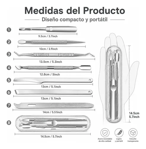 Kit De Cuidado De Uñas De Acero Inoxidable, Removedor De Cut