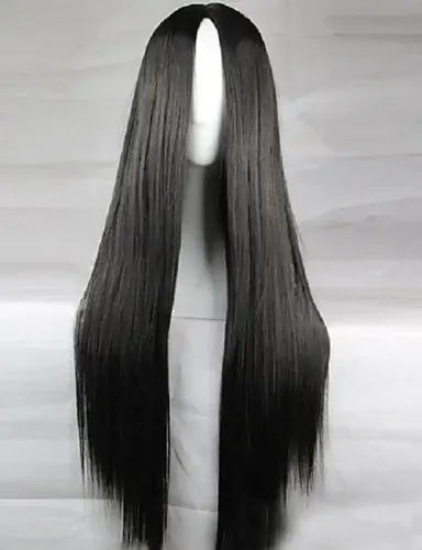 Combo Peluca Extra Larga Lacia Negra Negro Morticia X 10 Uni