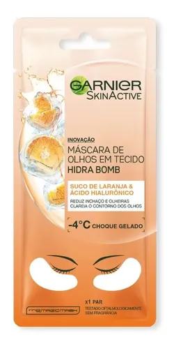 Mascarilla de tela para ojos con vitamina C Hidra Bomb, 6 g, Garnier, tipo piel normal