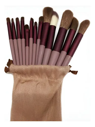 Set De Brochas De Maquillaje Suaves De 13 Piezas Con Funda