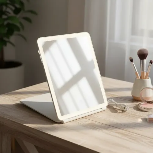 Espejo P/ Maquillaje Con Luz Led Portátil Plegable 3 Modos