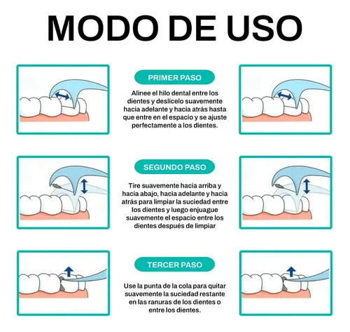 Limpiador Jet Power Floss Dental Portátil + 30 Flossers Blanco