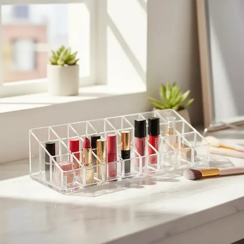 Organizador Acrílico Con 24 Divisiones De Maquillaje O01504