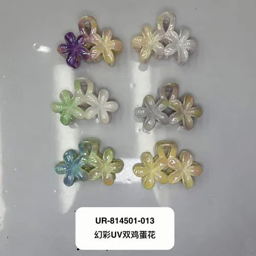 Broches Para El Pelo X3 Tornasolado Flores Urbanchic 1013