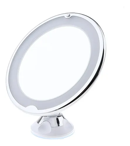 3x Espejo De Maquillaje Con Luz Led Giratorio 7x Para Maquil