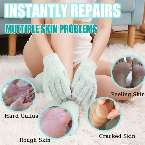 Guantes Y Medias Hidratantes Gel Spa Verdes Para Manos Y Pie