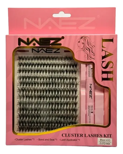 Kit Pestañas Postiza Naez 0.07d 40p Adhesivo Sellador Pinza