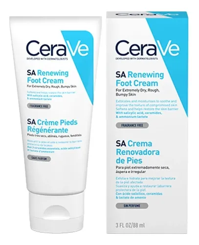 Cerave Crema Renovadora Pies 88 Ml Tubo Neutro