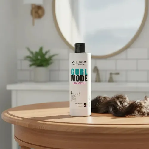 shampoo rulos ALFA FREE OF curl mode apto curly hidratante anti frizz 430 ml