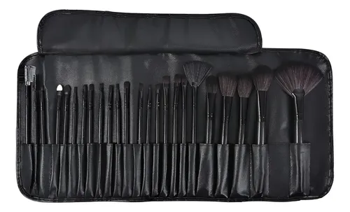 Set Brochas Maquillaje Profesional JM-once 24 Piezas Sintéticas Estuche Negro