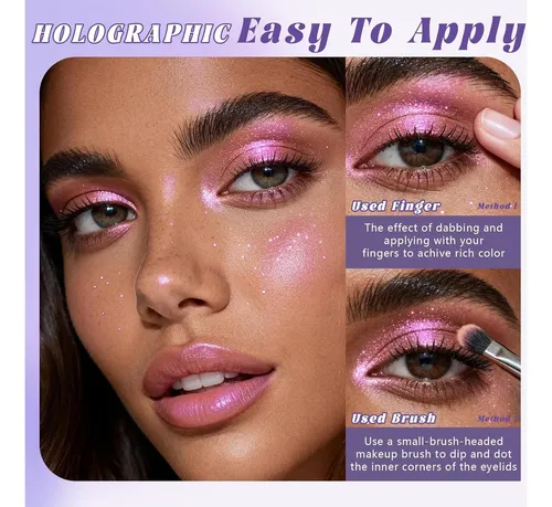 Paleta De Sombras Glitter Sirena Rosa Duocromática Y
