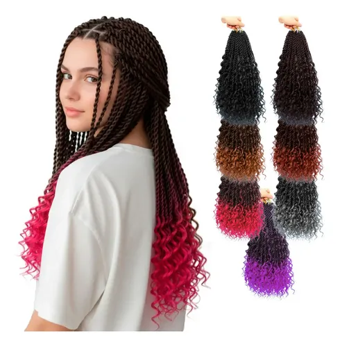 Pelo Cabello Kanekalon Senegales, Rizo Rulo Trenzado 45cm