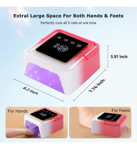 Lámpara De Uñas Uv Led Inalámbrica Meremit 108w Con